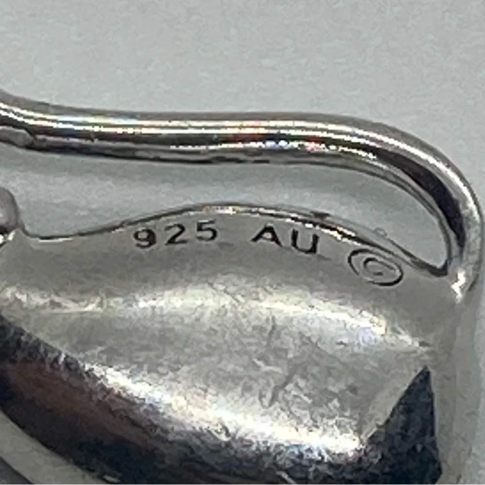925 Sterling Silver & Black Crystal Kitty Cat Pendant | .9” L x .4” W - Picture 6 of 8